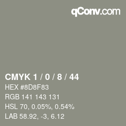 Color code: CMYK 1 / 0 / 8 / 44 | qconv.com