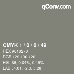 Color code: CMYK 1 / 0 / 8 / 49 | qconv.com