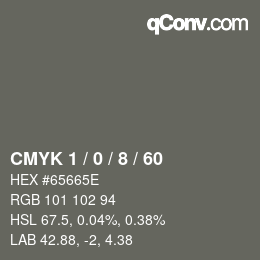 Color code: CMYK 1 / 0 / 8 / 60 | qconv.com