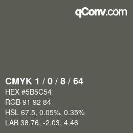 颜色代码: CMYK 1 / 0 / 8 / 64 | qconv.com
