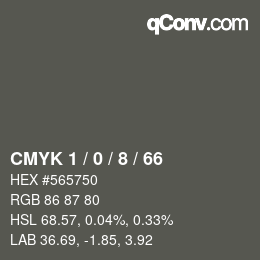 Color code: CMYK 1 / 0 / 8 / 66 | qconv.com