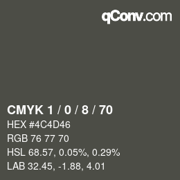 Color code: CMYK 1 / 0 / 8 / 70 | qconv.com