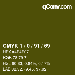 Color code: CMYK 1 / 0 / 91 / 69 | qconv.com