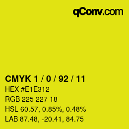 Color code: CMYK 1 / 0 / 92 / 11 | qconv.com