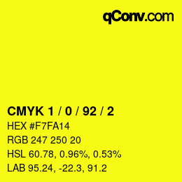 Color code: CMYK 1 / 0 / 92 / 2 | qconv.com
