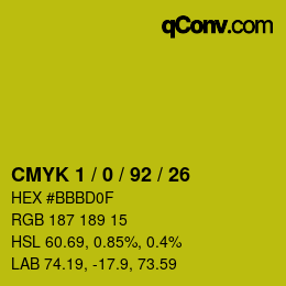 Color code: CMYK 1 / 0 / 92 / 26 | qconv.com