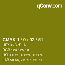 Color code: CMYK 1 / 0 / 92 / 51 | qconv.com