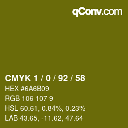 颜色代码: CMYK 1 / 0 / 92 / 58 | qconv.com