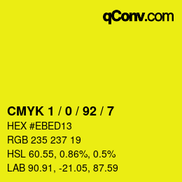 Color code: CMYK 1 / 0 / 92 / 7 | qconv.com