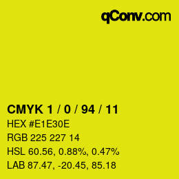 Color code: CMYK 1 / 0 / 94 / 11 | qconv.com