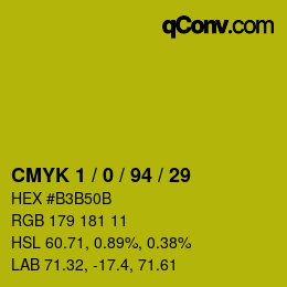 カラーコード: CMYK 1 / 0 / 94 / 29 | qconv.com