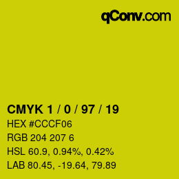 Color code: CMYK 1 / 0 / 97 / 19 | qconv.com