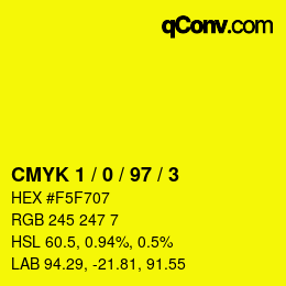 Color code: CMYK 1 / 0 / 97 / 3 | qconv.com