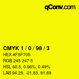 Color code: CMYK 1 / 0 / 98 / 3 | qconv.com