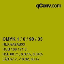 Color code: CMYK 1 / 0 / 98 / 33 | qconv.com