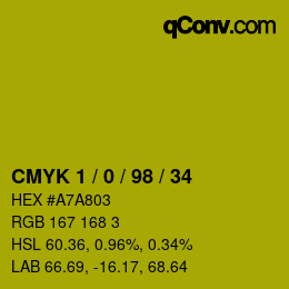 Color code: CMYK 1 / 0 / 98 / 34 | qconv.com