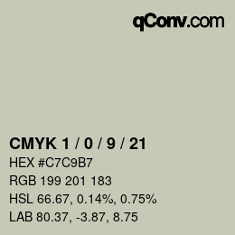 Color code: CMYK 1 / 0 / 9 / 21 | qconv.com