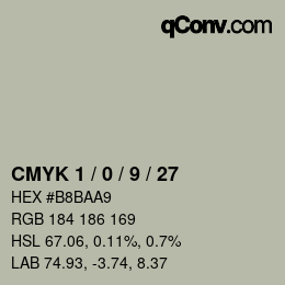 Color code: CMYK 1 / 0 / 9 / 27 | qconv.com