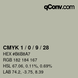 Color code: CMYK 1 / 0 / 9 / 28 | qconv.com