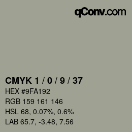 颜色代码: CMYK 1 / 0 / 9 / 37 | qconv.com
