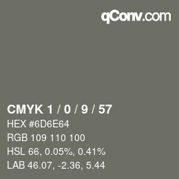 Color code: CMYK 1 / 0 / 9 / 57 | qconv.com