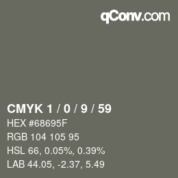 Color code: CMYK 1 / 0 / 9 / 59 | qconv.com