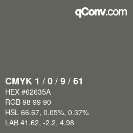 颜色代码: CMYK 1 / 0 / 9 / 61 | qconv.com