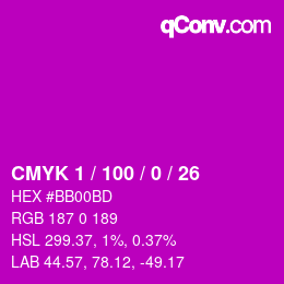 Color code: CMYK 1 / 100 / 0 / 26 | qconv.com