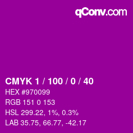 Color code: CMYK 1 / 100 / 0 / 40 | qconv.com