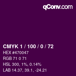 Color code: CMYK 1 / 100 / 0 / 72 | qconv.com