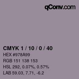 Código de color: CMYK 1 / 10 / 0 / 40 | qconv.com