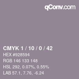 カラーコード: CMYK 1 / 10 / 0 / 42 | qconv.com
