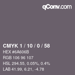 Color code: CMYK 1 / 10 / 0 / 58 | qconv.com