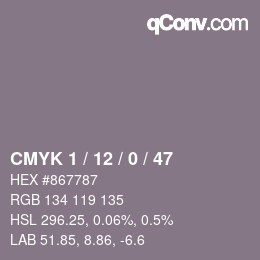 Color code: CMYK 1 / 12 / 0 / 47 | qconv.com