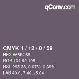 カラーコード: CMYK 1 / 12 / 0 / 59 | qconv.com