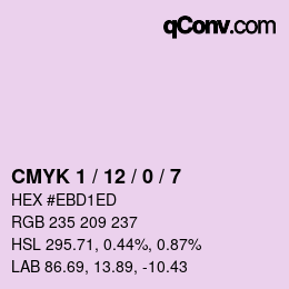 Color code: CMYK 1 / 12 / 0 / 7 | qconv.com