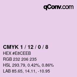 Código de color: CMYK 1 / 12 / 0 / 8 | qconv.com