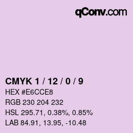 カラーコード: CMYK 1 / 12 / 0 / 9 | qconv.com