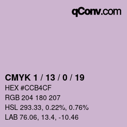カラーコード: CMYK 1 / 13 / 0 / 19 | qconv.com