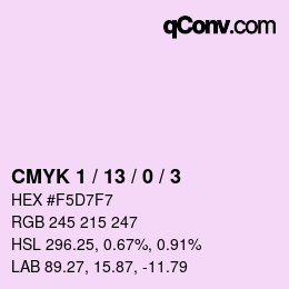 Color code: CMYK 1 / 13 / 0 / 3 | qconv.com