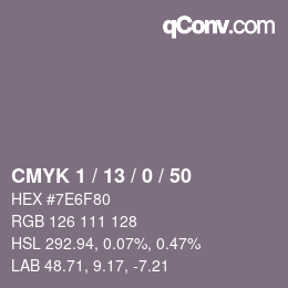 Color code: CMYK 1 / 13 / 0 / 50 | qconv.com