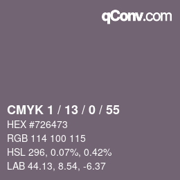カラーコード: CMYK 1 / 13 / 0 / 55 | qconv.com