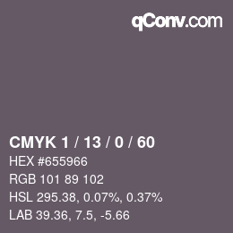 カラーコード: CMYK 1 / 13 / 0 / 60 | qconv.com