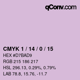 Farbcode: CMYK 1 / 14 / 0 / 15 | qconv.com