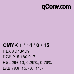 Farbcode: CMYK 1 / 14 / 0 / 15 | qconv.com