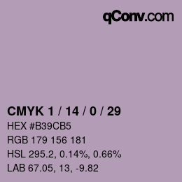 カラーコード: CMYK 1 / 14 / 0 / 29 | qconv.com