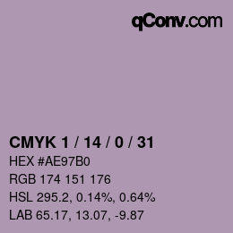 カラーコード: CMYK 1 / 14 / 0 / 31 | qconv.com
