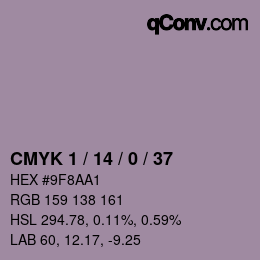 カラーコード: CMYK 1 / 14 / 0 / 37 | qconv.com