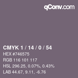 Color code: CMYK 1 / 14 / 0 / 54 | qconv.com