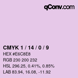 カラーコード: CMYK 1 / 14 / 0 / 9 | qconv.com